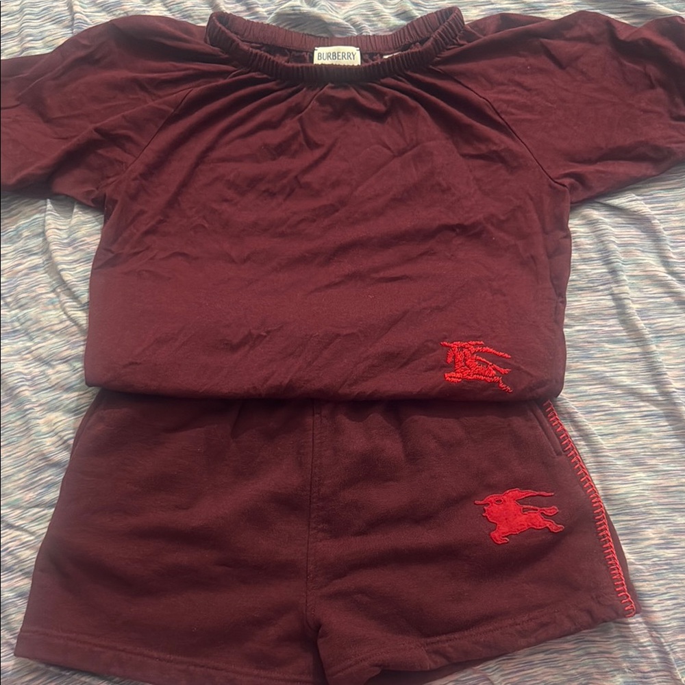 Burberry Burgundy and Red Two-Piece Set